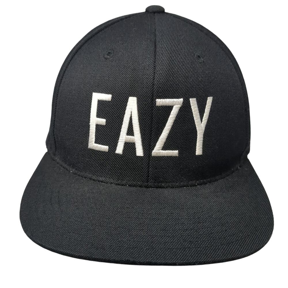 G-Eazy Snapback Cap Black One Size Adjustable Embroidered Vented Holes 6 Panel